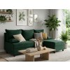 Kompaktní gauč do L VALERIO SLIM 200x140 cm tmavě zelená