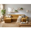 Designová sedací souprava do U TAVERO 321x140 cm hořčicová do interiéru