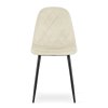 Pohodlná béžová sametová židle ASTI do jídelny s černými nohami