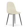 Béžová sametová židle ASTI s černými nohami do moderní jídelny