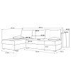 Coltar extensibil de colt VENORIA SLIM, crem, reversibil, 200x143 cm + 2 perne GRATUIT