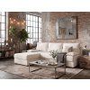 Coltar extensibil de colt VENORIA SLIM, crem, reversibil, 200x143 cm + 2 perne GRATUIT