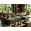 Canapea extensibila in forma de U SMART BOUCLE, verde inchis, 303x143 cm