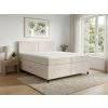 Designová čalouněná postel boxspring BRIANA 160x200 cm krémová s vysokým čelem