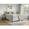Čalouněná postel boxspring CARINA 160x200 cm světle šedá s vysokým čelem do moderní ložnice