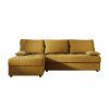 Coltar extensibil de colt VENORIA SLIM, mustar, reversibil, 200x143 cm + 2 perne GRATUIT