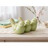 Stylová jarní dekorace CRAQUELE BIRDS 19,5 cm keramické ptáčky zelené