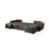 Designová sedací souprava do U SEVIO 311x145 cm tmavě šedá rozkládací