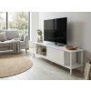 Minimalistický TV stolek PARIS 150 cm bílá na nožičkách