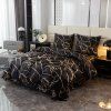 Designové černé povlečení OBSIDIAN s mramorovým motivem