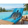Designová plážová osuška SHELL GEM modrá 150 x 210 cm, 100% mikrovlákno mandala styl