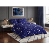 Krepové povlečení NOČNÍ OBLOHA POLY modré s bílými hvězdami