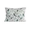 Polybavlněný povlak na polštář LEAFBIRD 50x70 cm – bílo-zelený s ptáčky a listy