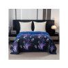 Luxusní přehoz VIOLET BUTTERFLY tmavě modrý s romantickým motivem