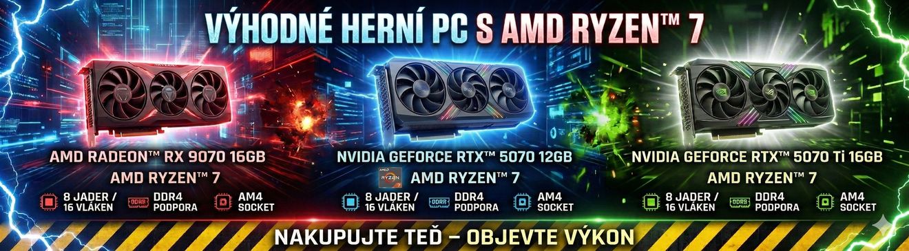 Výhodný AMD Ryzen 7 s AMD a NVIDIA GPU