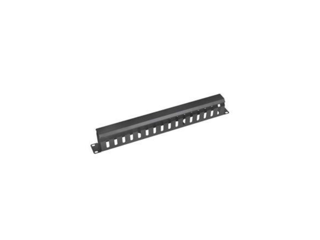 Vyvaz.panel 19"1U kov Lišta Průchozí černý 65mm hl