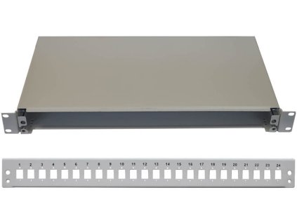 19" Optická vana 24xSC simplex včetně kazety šedá