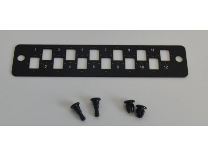 Čelo pro 19" 2U Optickou vanu pro 12xSC port