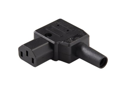 Konektor síťový 230V/F IEC C13, zahnutý 90°