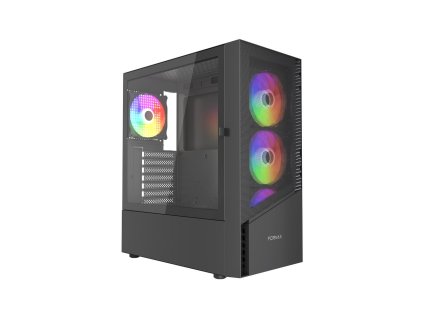 GEMBIRD Fornax 4300/Midi Tower/Transpar./Černá