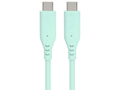 PremiumCord silikonový USB-C 60W, tyrkysový, 1.5m