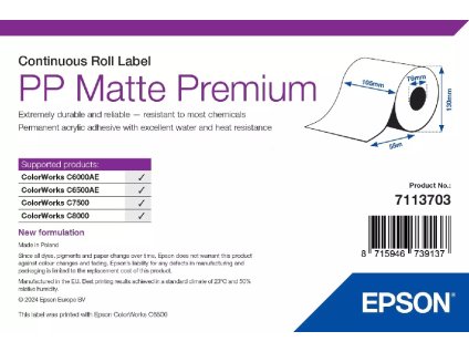 PP Matte Label Premium Continuous Roll 105 55 s