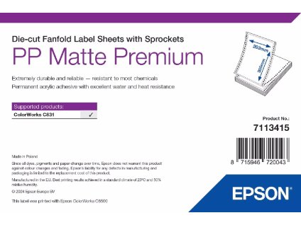 PP Matte Label Premium 203mm x 305mm 500 Labels s