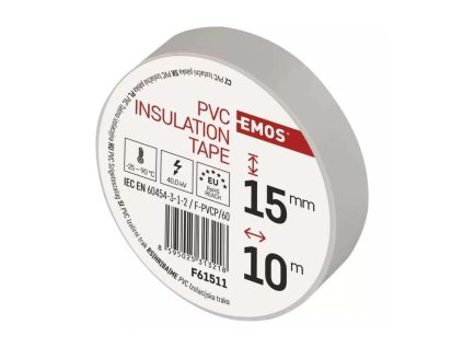 82F61511 Paska izolacni 15 mm x 10 m bila 1