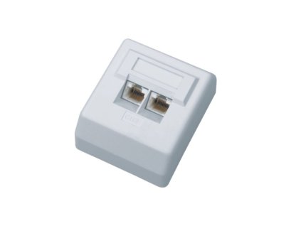 datacom datova zasuvka utp cat6 2xrj45 na omitku 45st bila ie1691