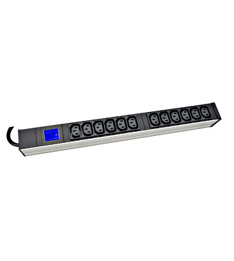 PDU IT METER, integr.merení, 12x C13,Al, 19", 1U, RAL 7035