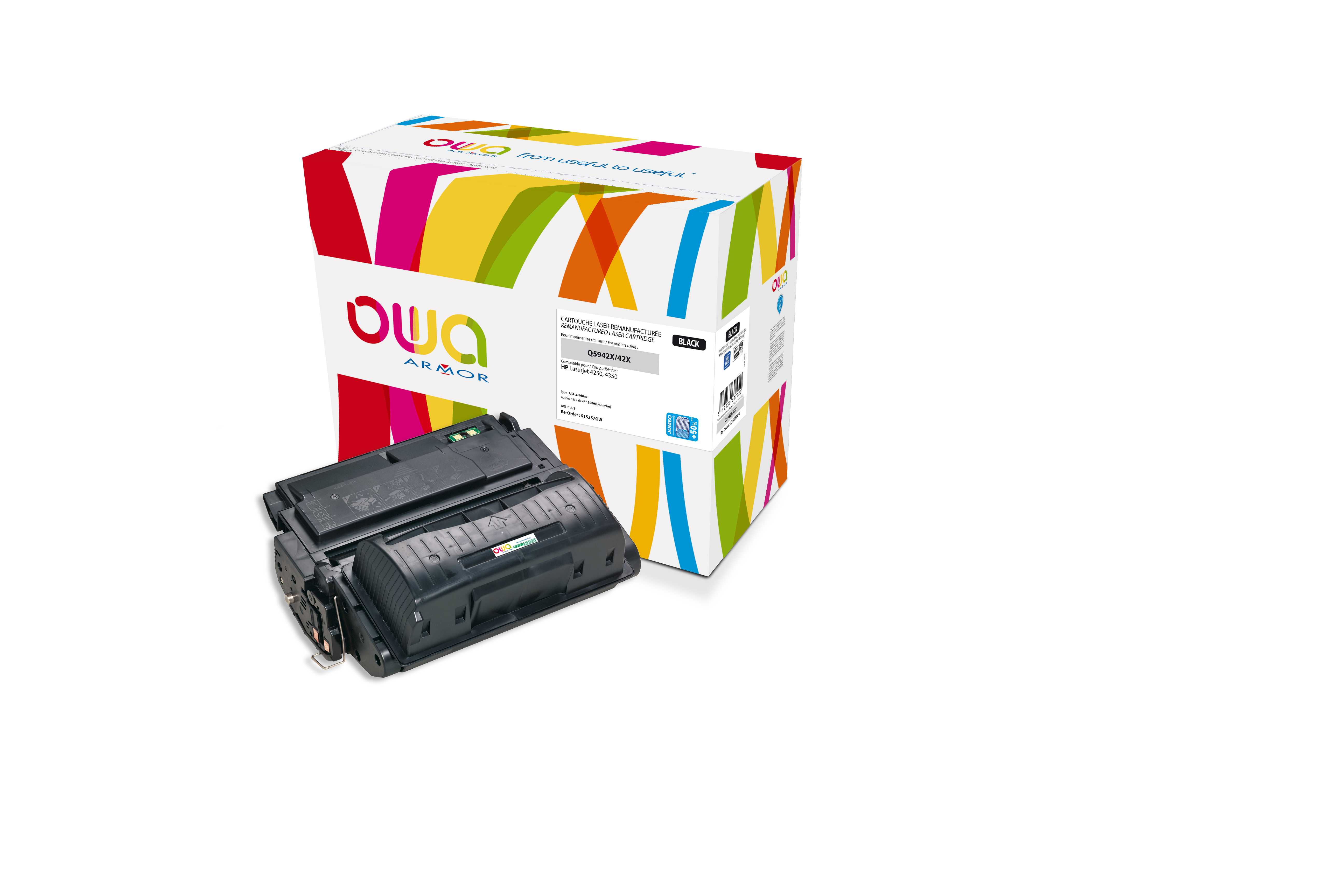 OWA Armor toner kompatibilní s HP LJ 4250, Q5942X, 30000st, JUMBO, černá/black