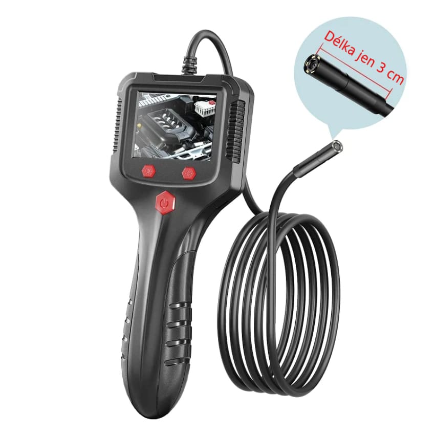 W-Star Endoskopická kamera LEP100-2 sonda 8mm, 1080P HD LCD  2,4" kabel 2m polotvrdý