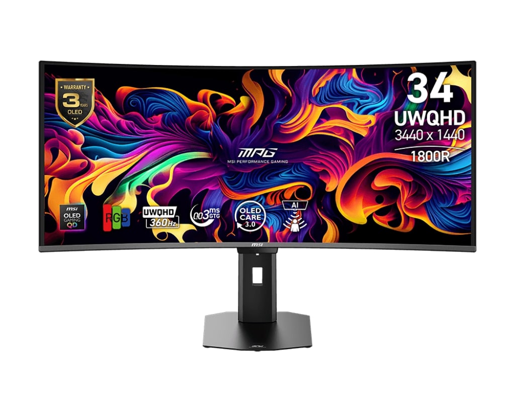 MSI MPG/341CQR QD-OLED X36/34"/QD-OLED/wQHD/360Hz/0,03ms/Černá/3R