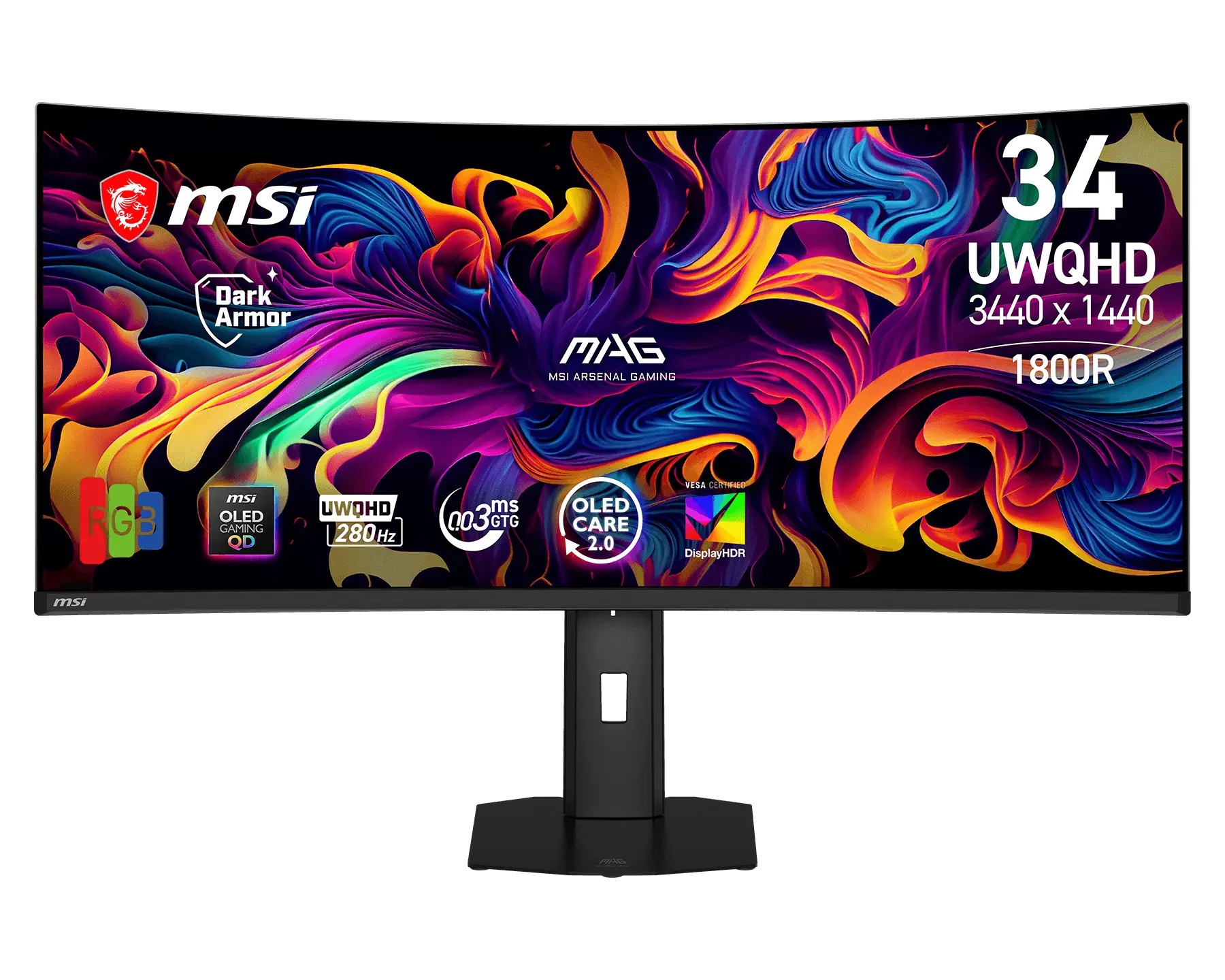 MSI MAG/341CQP X28/34"/QD-OLED/UWQHD/280Hz/0,03ms/Černá/3R