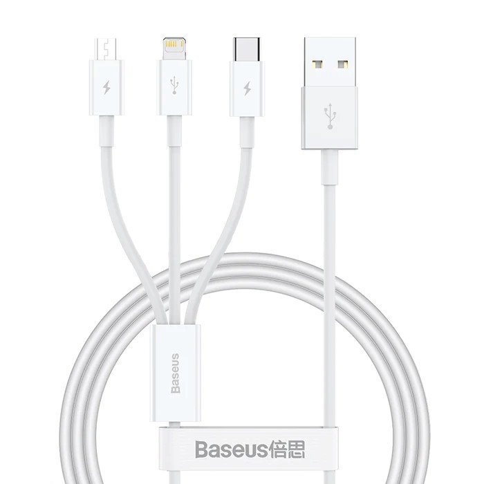 Baseus Superior Series Fast Charging Datový Kabel USB-A - USB-C/microUSB/Lightning 3.5A 0.5m Stellar
