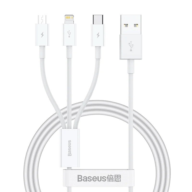 Baseus Superior Series Fast Charging Datový Kabel USB-A - USB-C/microUSB/Lightning 3.5A 1m Stellar W
