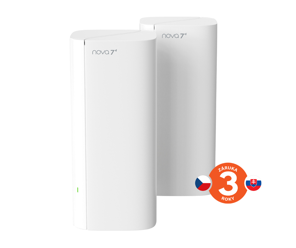 Tenda Nova ME3 Pro (2-pack) WiFi 7 BE3600 Mesh Gigabit system, router, 6x GLAN/GWAN, VPN, CZ app
