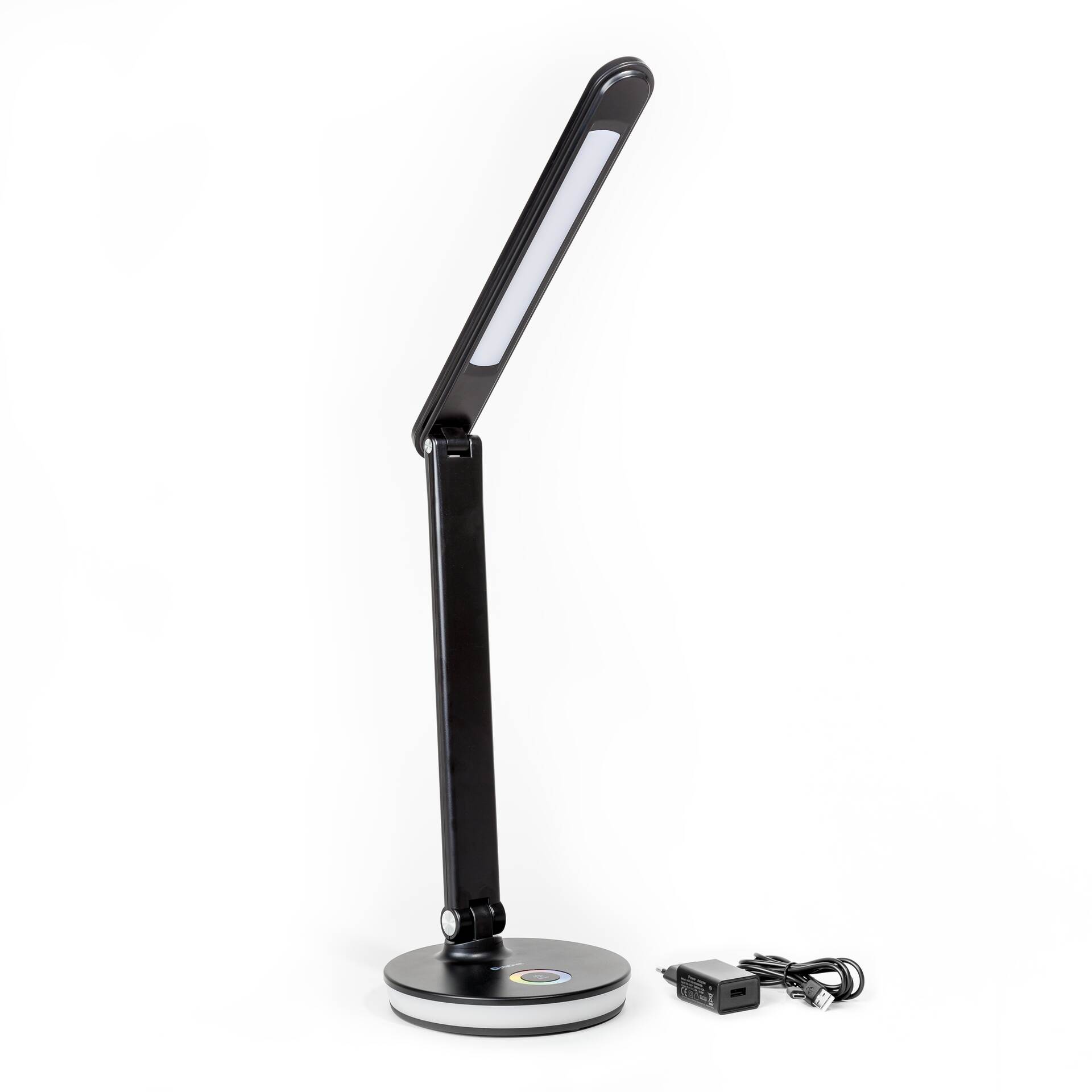 Platinet PDL400RGBB stolní LED lampa 12W stmívatelná, dotykové ovládání, USB port, černá