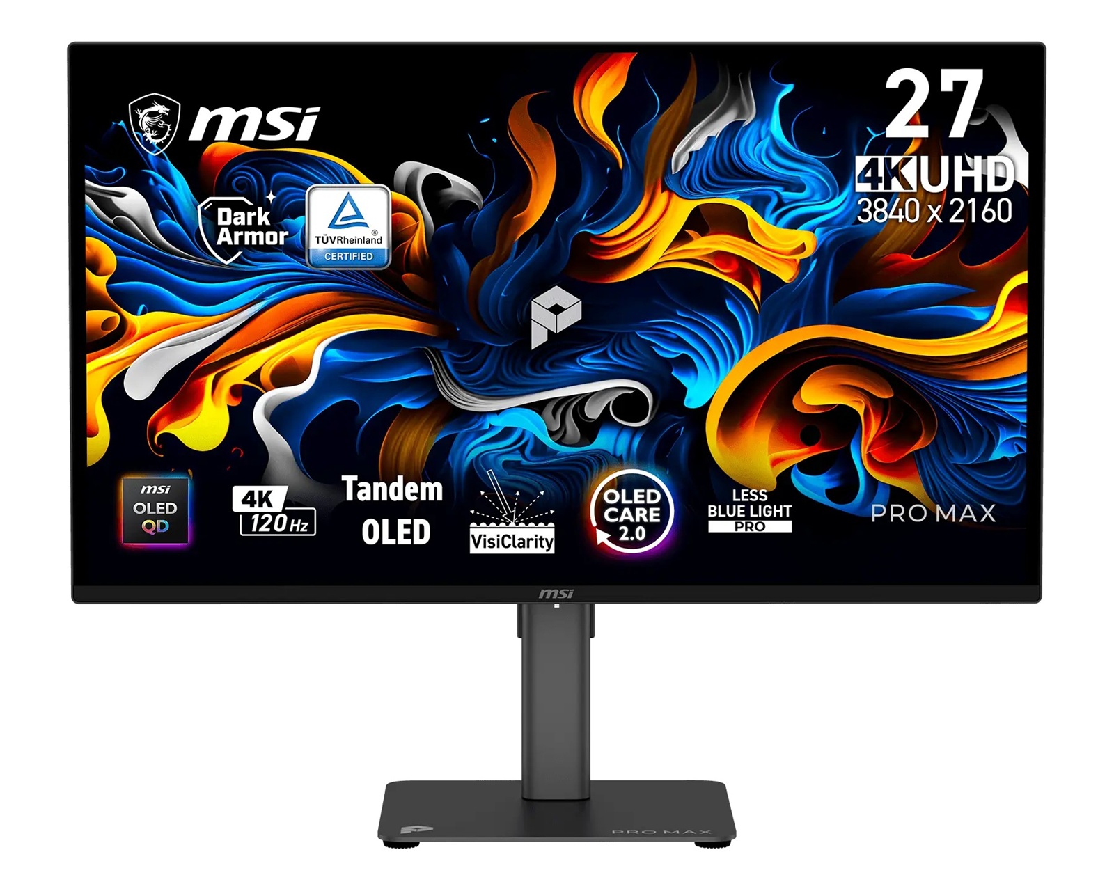 MSI PRO MAX/271UPX12G/26,5"/QD-OLED/4K UHD/120Hz/0,03ms/Černá/3R