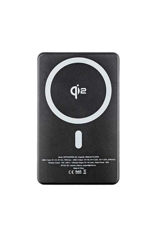 ER POWER Qi2 Dual PowerBank 5000mAh with USB-C - Space Gray