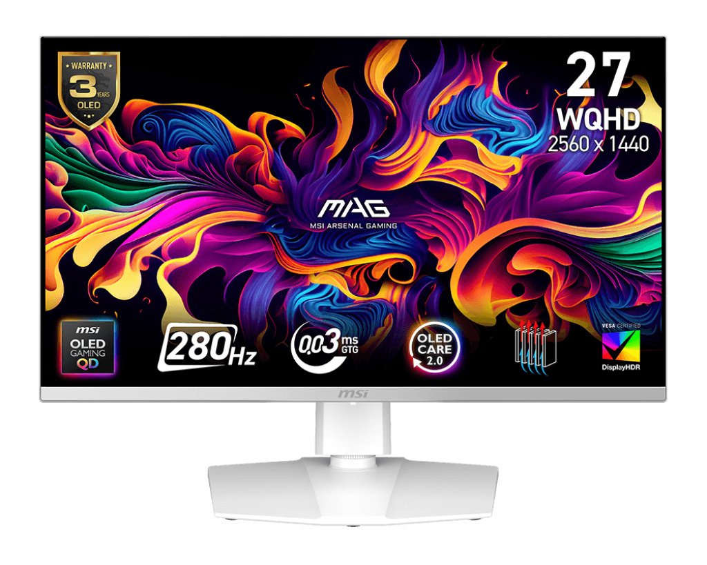 MSI MAG/272QPW X28/26,5"/QD-OLED/QHD/280Hz/0,03ms/Bílá/3R