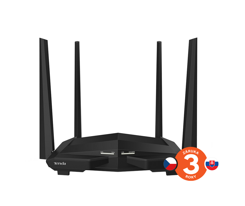 Tenda AC10 WiFi AC1200 Router 1200Mb/s, 1x GWAN, 3x GLAN, VPN server/klient, WISP, Repeater
