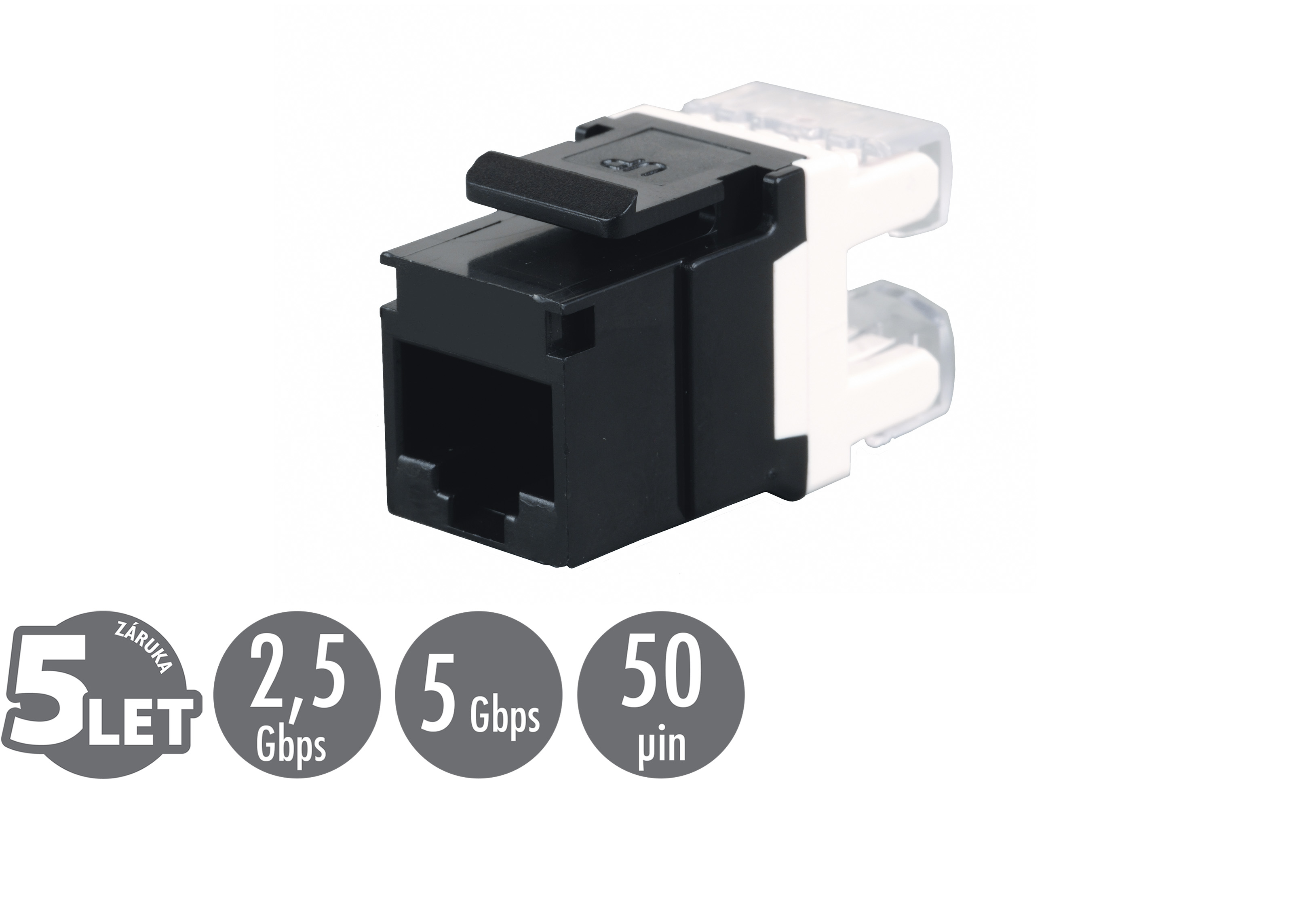 Zařezávací keystone Solarix CAT5E UTP RJ45 SXKJ-5E-UTP-BK
