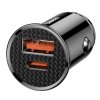 Baseus CCALL-YS01 Circular Nabíječka do Auta USB+USB-C 30W Black