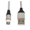 PremiumCord Magnetický micro USB a USB-C nabíjecí a datový kabel 1m, stříbrný