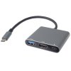 PremiumCord Adaptér USB-C na HDMI + USB3.0 + PD, rozlišení 4K a FULL HD 1080p