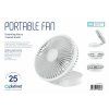 Platinet PRDF0396 skládací stolní ventilátor 19 cm, akumulátor 2400 mAh, bílá