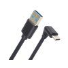 PremiumCord USB C-USB A, zahnutý, černý, 50 cm