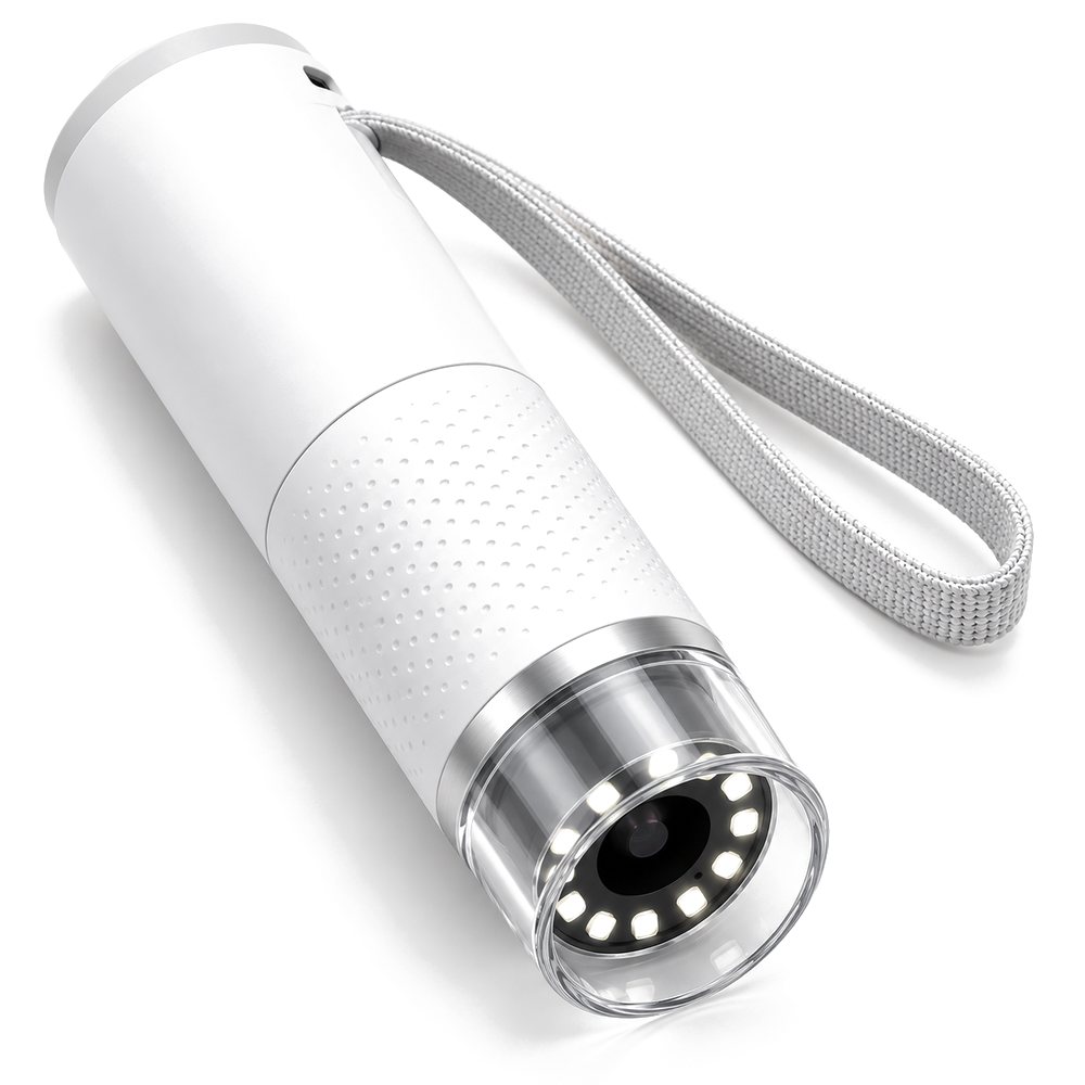 Bílá Wi-Fi trichologická kamera INSKAM 320 s poutkem a LED světlem
