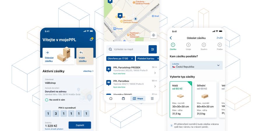 Aplikace mojePPL: sledování zásilky a mapa výdejních míst